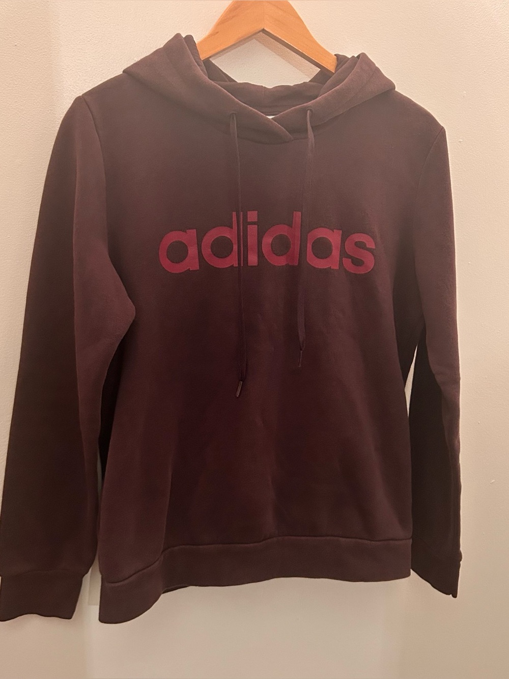 adidas Maroon Logo Hoodie Sweater